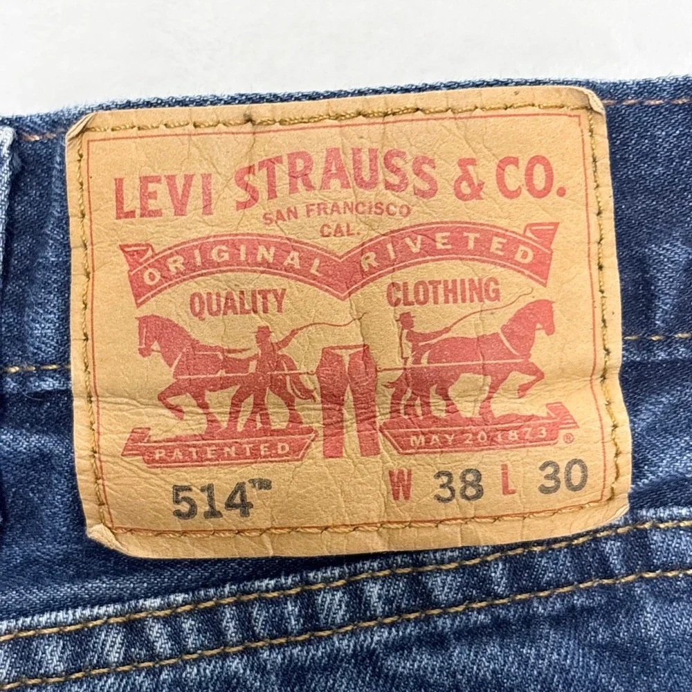 Retro Levis 514 Medium Wash Straight Leg Denim 38x30 Normcore Basic Actual 37x29